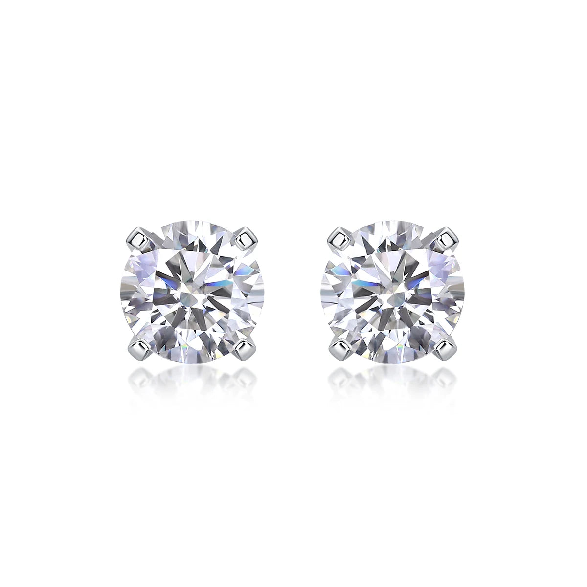 1ct Moissanite Earrings 925 Silver 18K Gold Plated 4 Prong Stud Elegant Jewelry for Women Comes with GRA Certificate